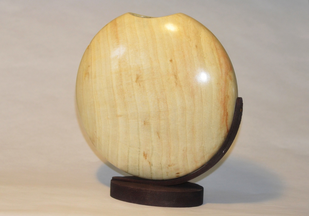 Round Elm Vase on Pedestal